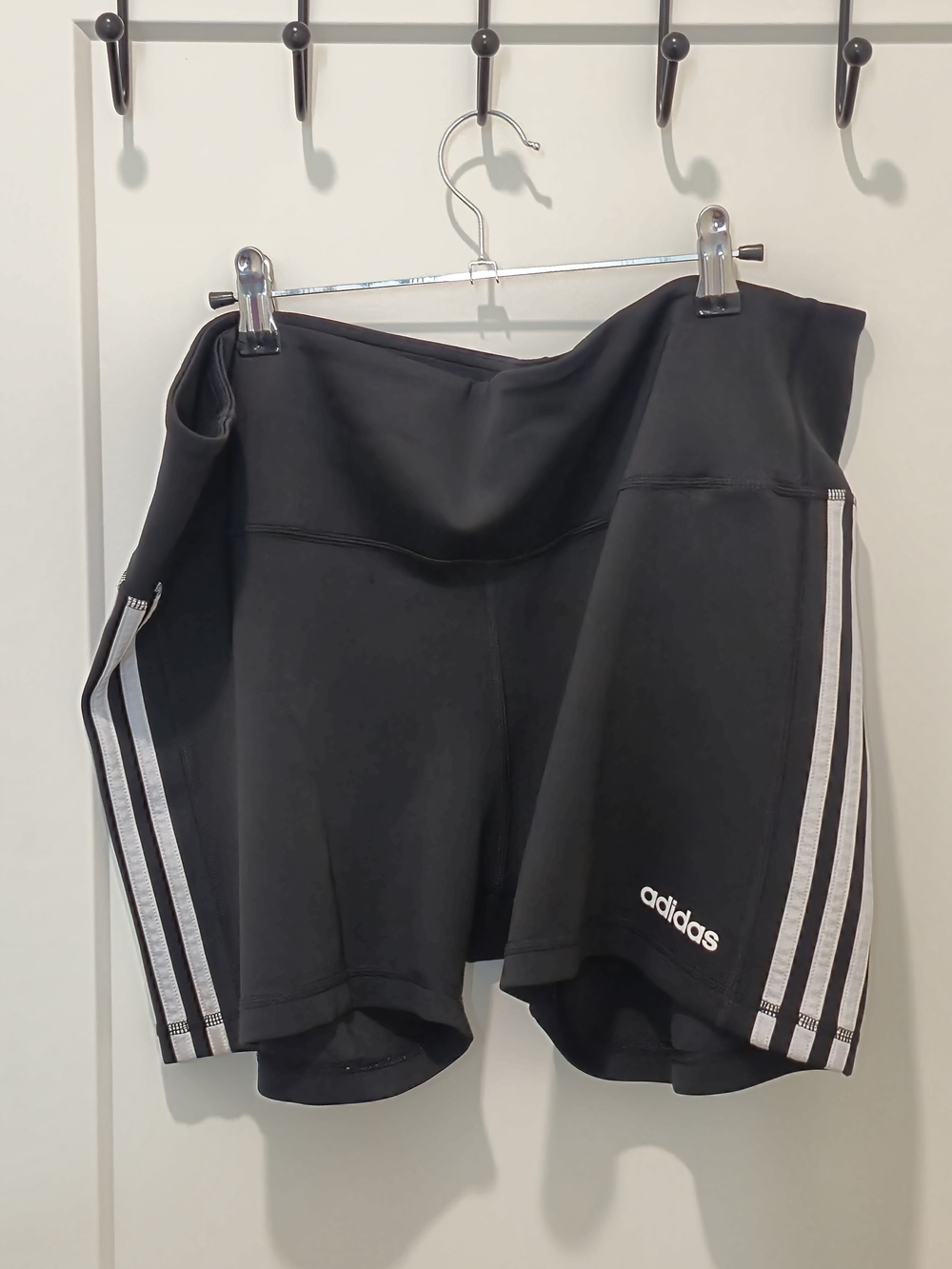 adidas Black Bike Shorts with White 3-Stripes